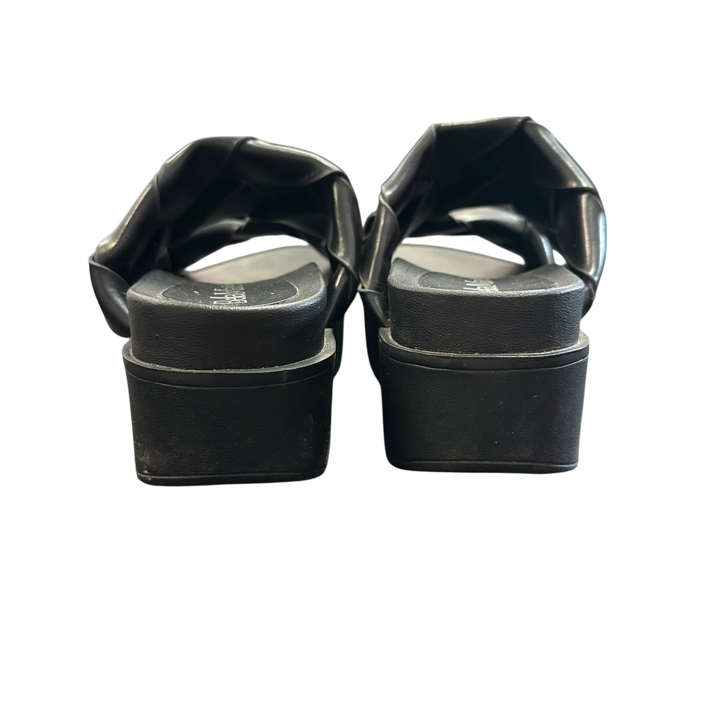 BELLA MARIE BLACK BRAIDED PLATFORM SANDALS 122 SZ 8
