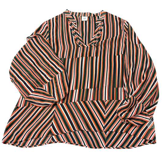 CABI SEMI SHEER STRIPED BLOUSE 262 XL