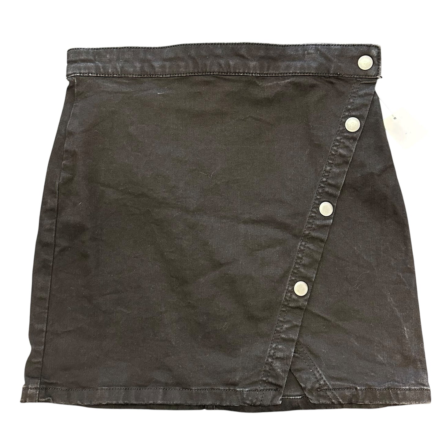 WE THE FREE FREE PEOPLE BLACK MINISKIRT BUTTONS 87 SZ 6