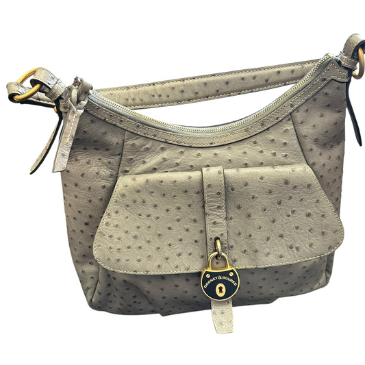 DOONEY & BOURKE GRAY EMBOSSED OSTRICH GRAY HANDBAG 122 OS
