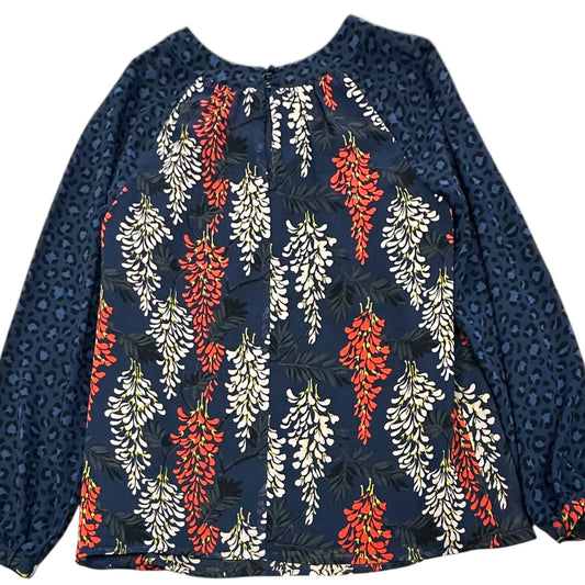 BODEN NAVY FLORAL BLOUSE 100 SZ 8