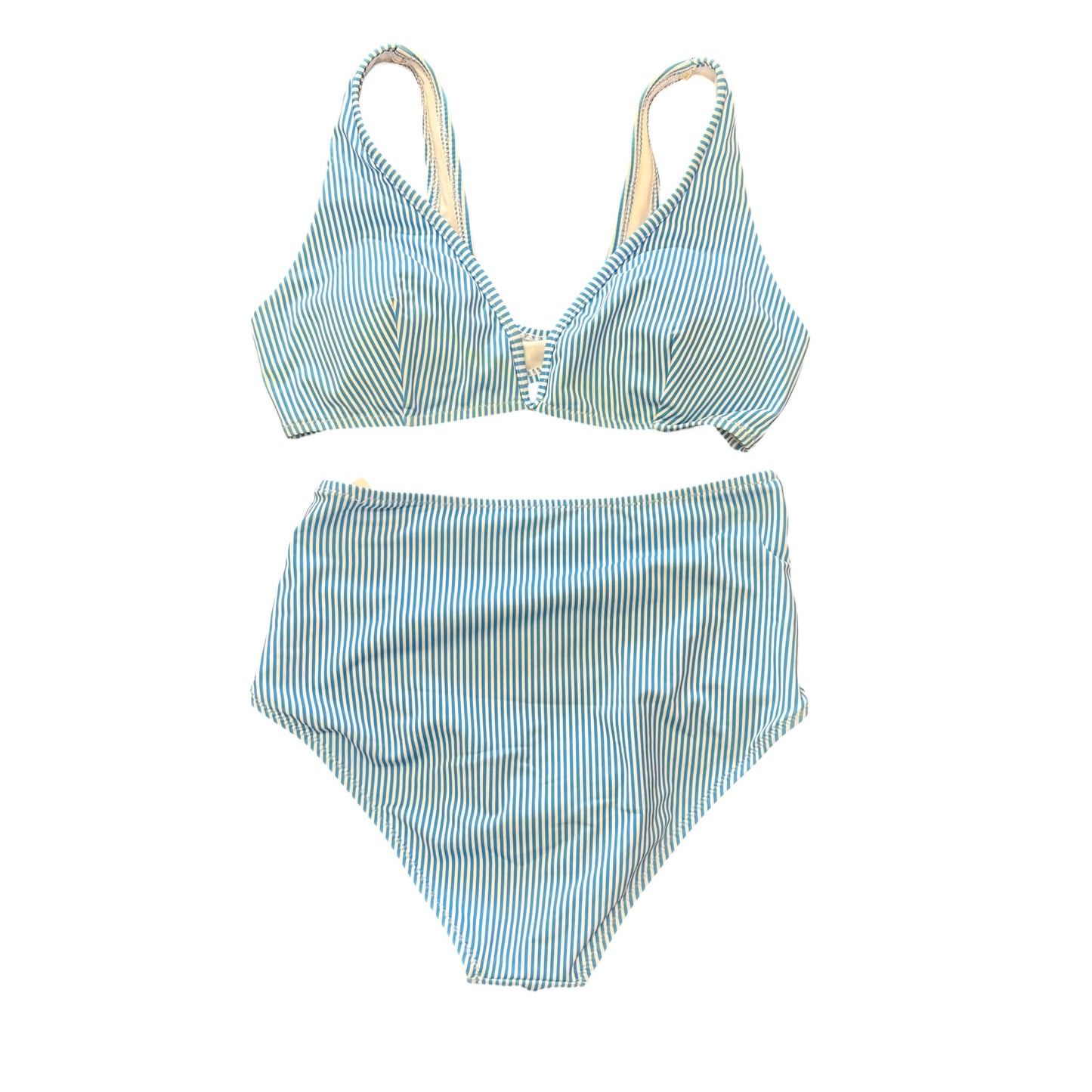 SHEIN BLUE WHITE STRIPED BIKINI 100 LARGE