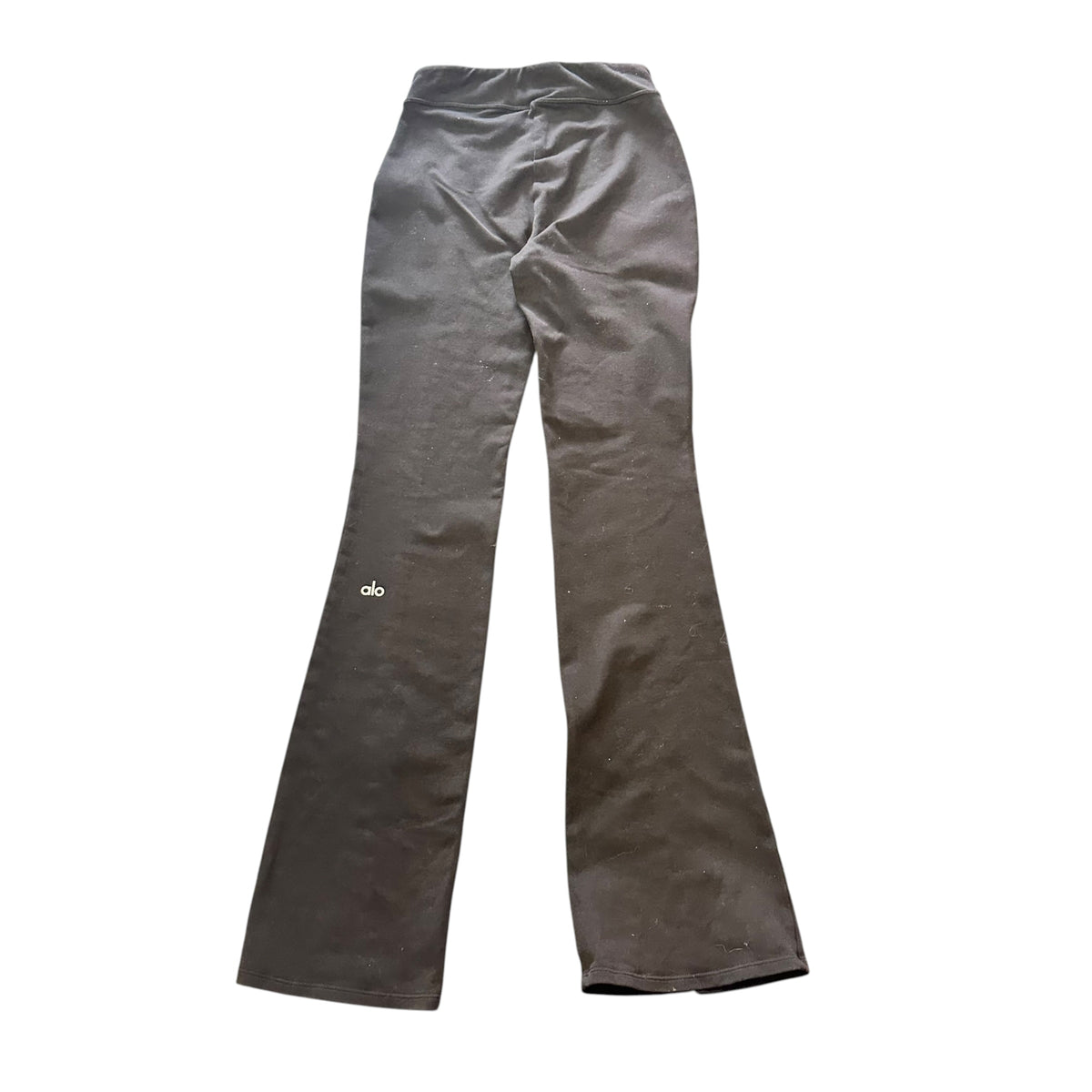 ALO BLACK ATHLETIC FLARE FRONT SLITS 100 XS *WASH WEAR