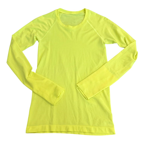LULULEMON SWIFTLY NEON YELLOW LONG SLEEVE TOP 100 SZ 4