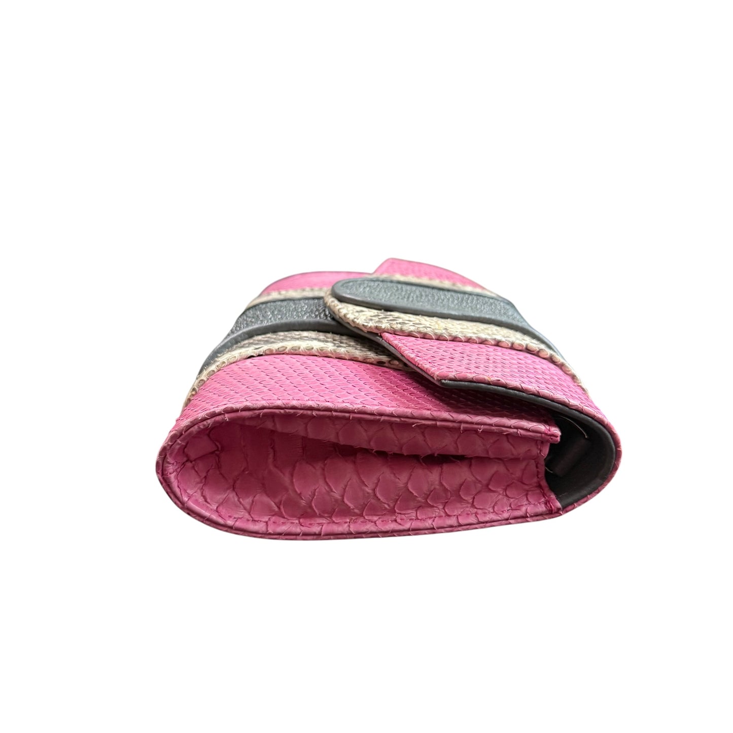 KHIRMA PYTHON CLUTCH CROSSBODY PINK BLACK 6