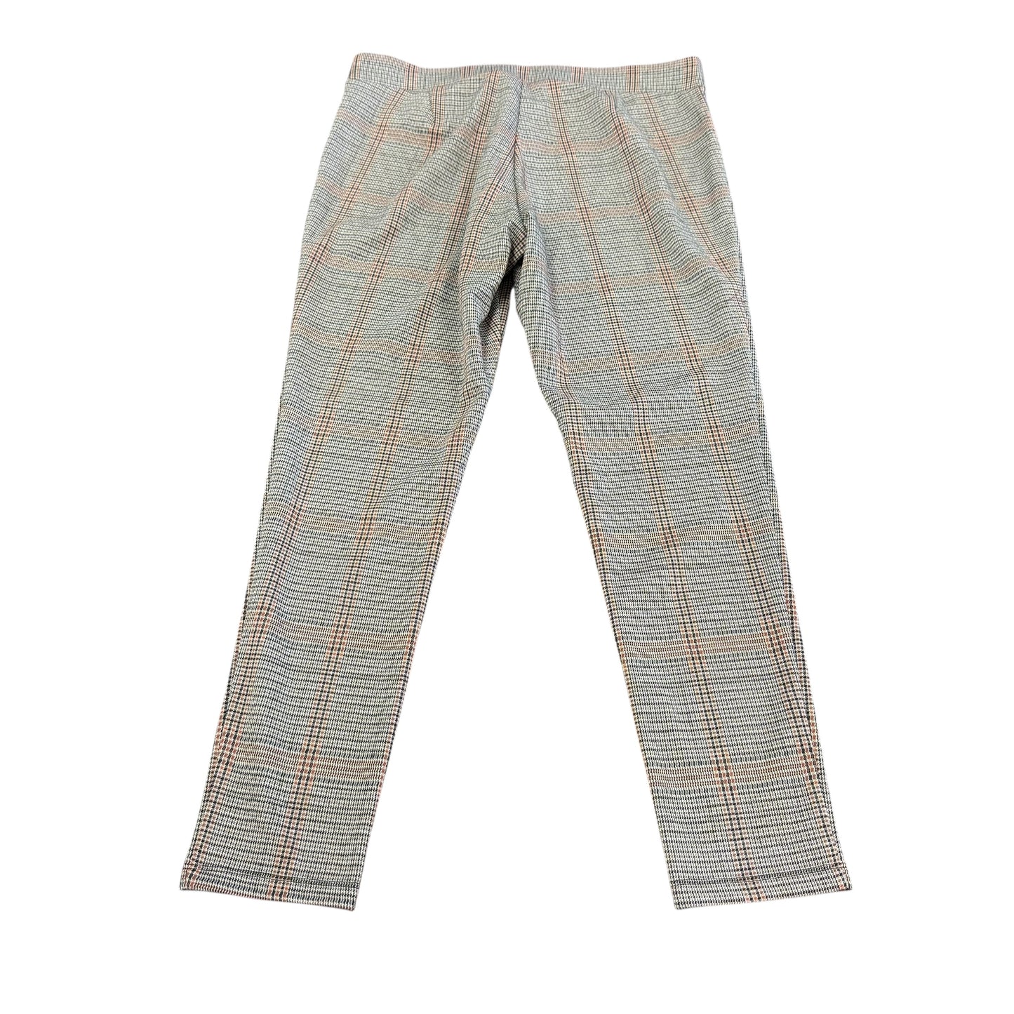 LOFT TAN BLACK HOUNDSTOOTH PULL ON PANTS 191 LARGE