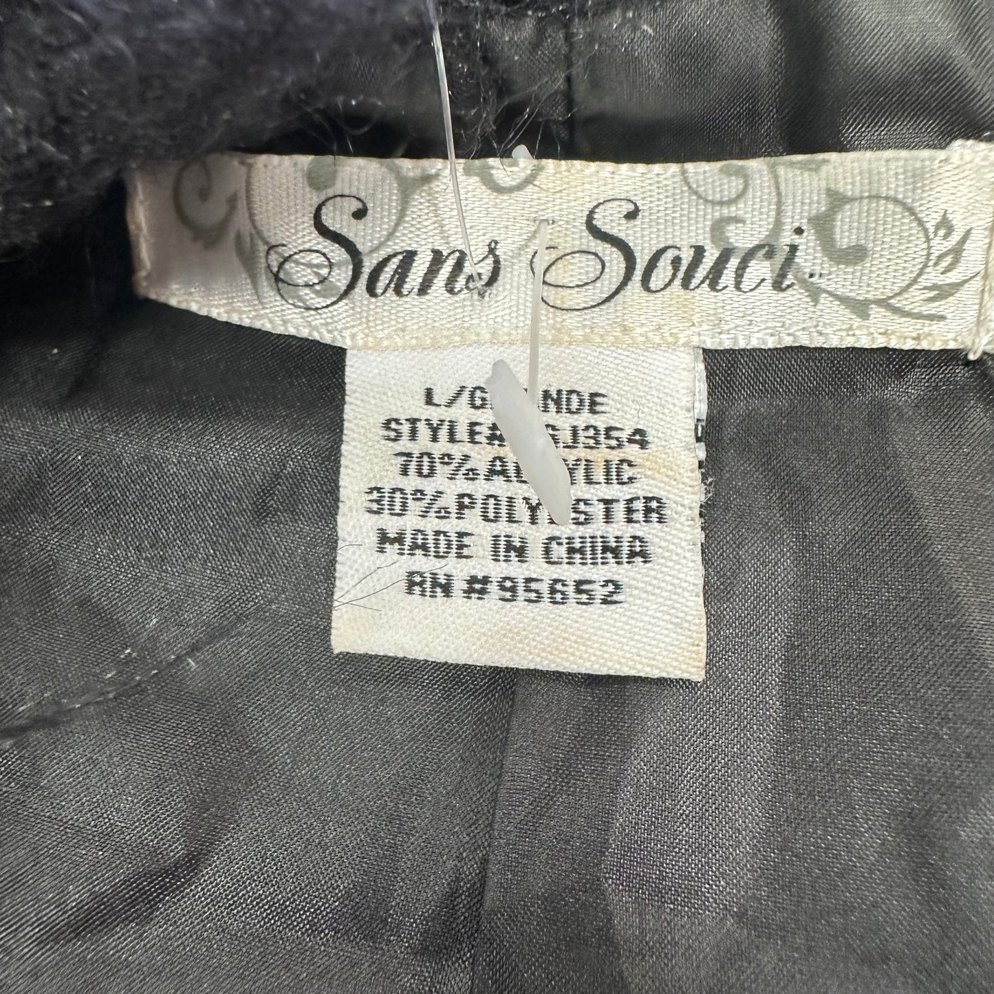 SANS SOUCI BLACK FAUX FUR VEST HOOK EYE 100 LARGE
