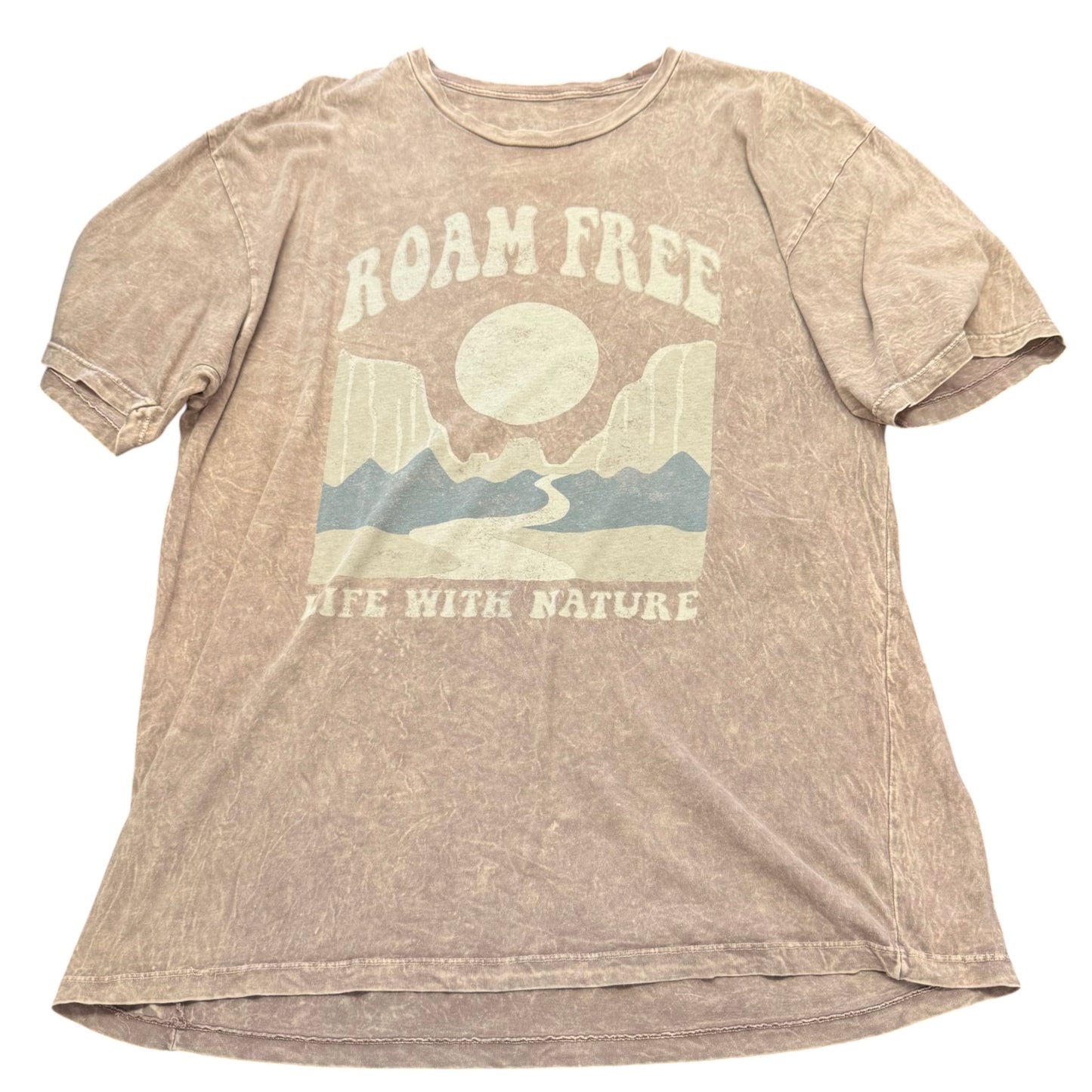 LOTUS FASHION ROAM FREE BROWN GRAPHIC TSHIRT 100 XL