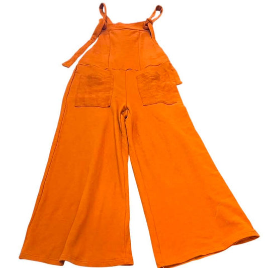 ORANGE WIDE LEG OVERALLS SWEATSHIRT MATERIAL 100 MEDIUM