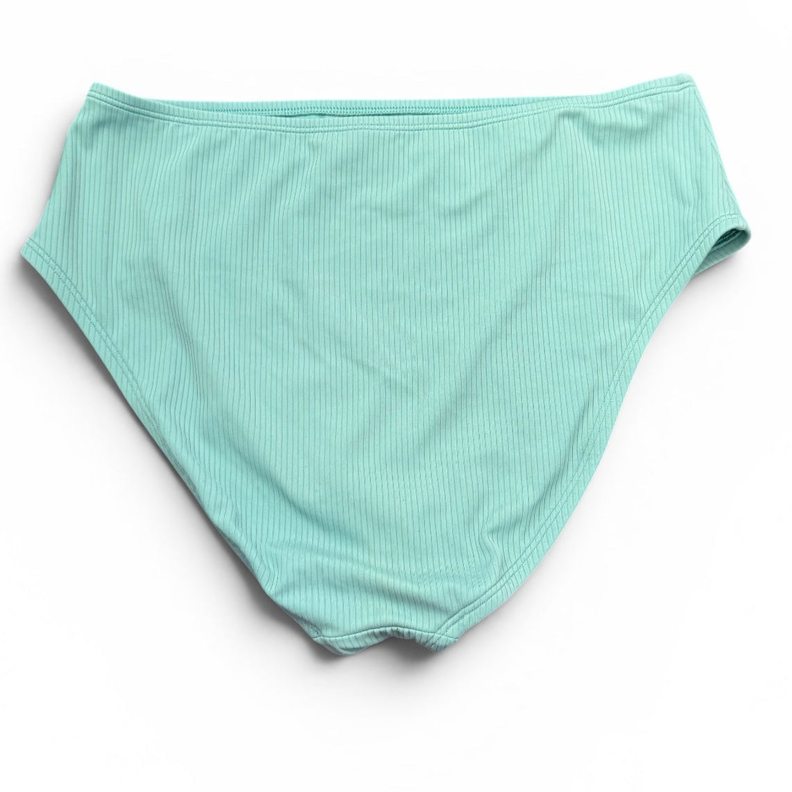 SHADE & SHORE GREEN RIBBED BIKINI BOTTOMS FULL COVERAGE 164 LARGE