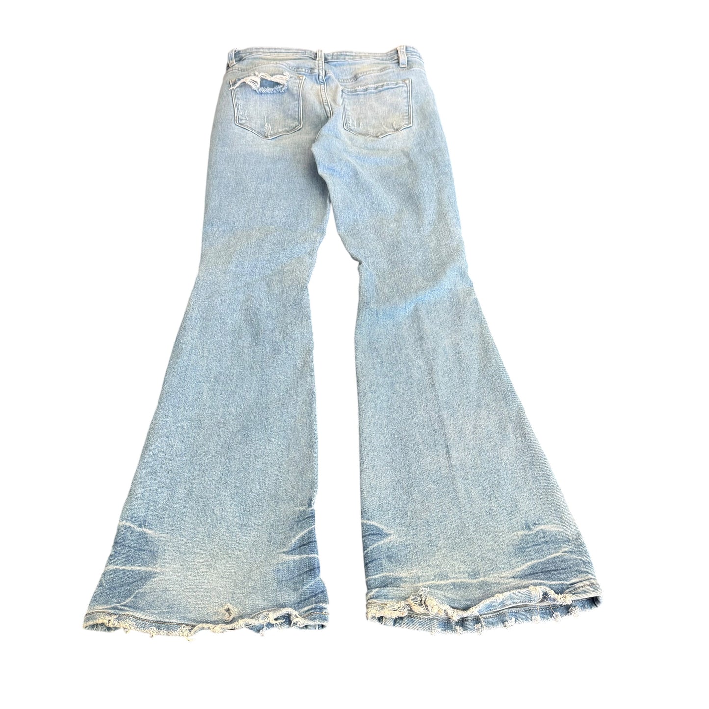 VEREVET DENIM BLUE JEANS FLARES DISTRESSED 100 SZ 10/30