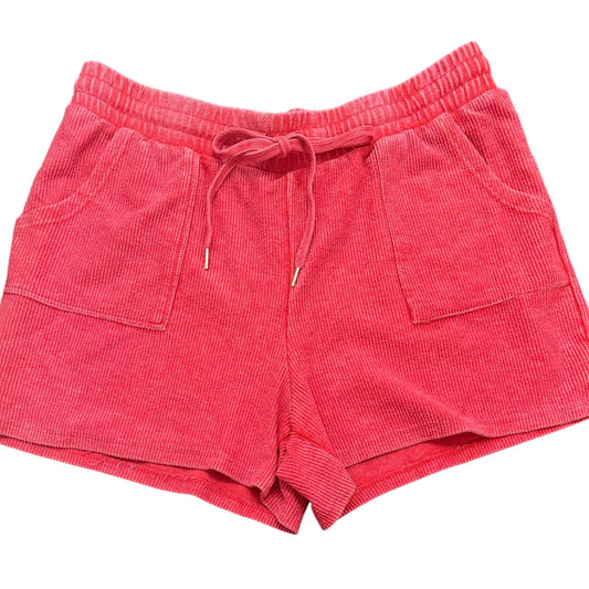 MAURICES RED RIBBED SHORTS 100 1/2X