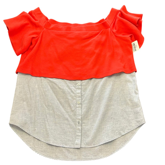 ANTHROPOLOGIE ORANGE CHABRAY BLOUSE 255 MEDIUM