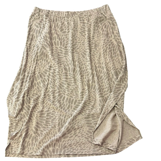 GUDRUN SJODEN BROWN PRINTED LINEN SKIRT NWT 100 XL