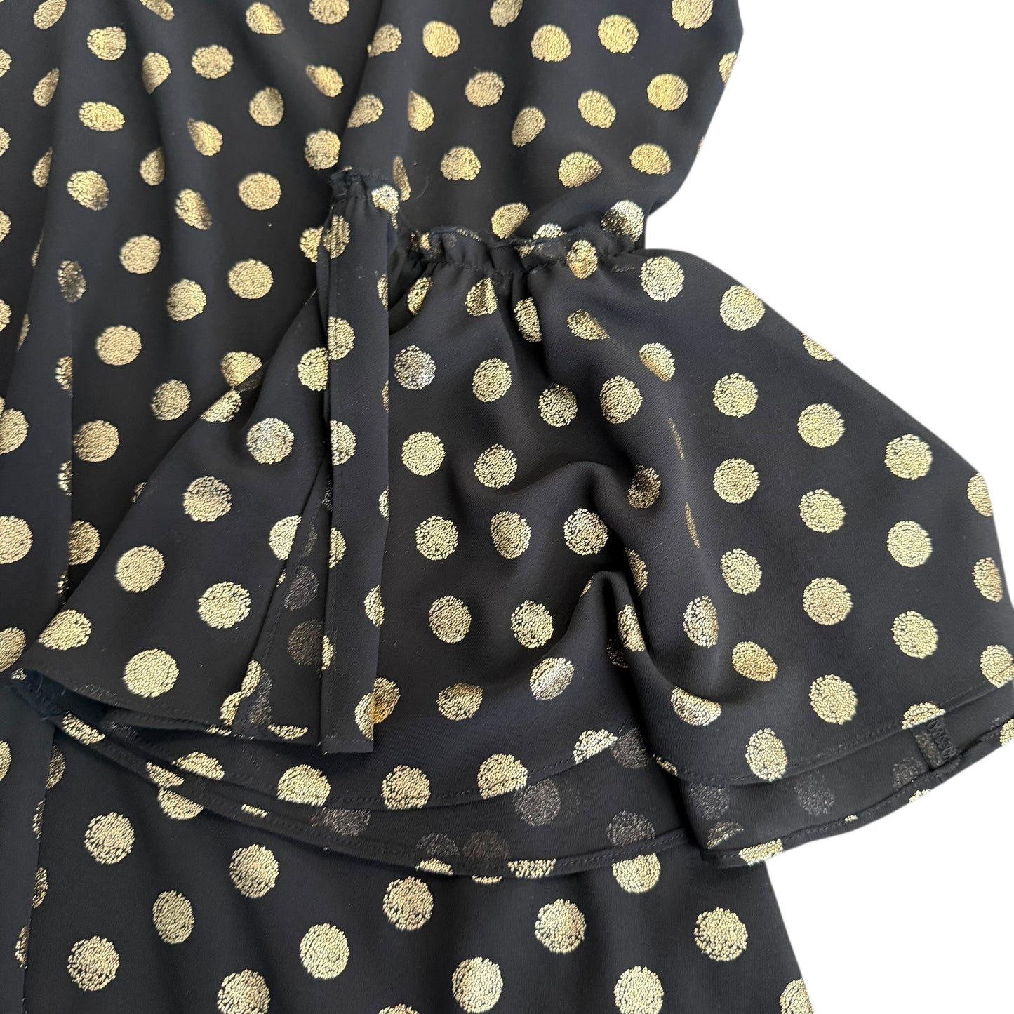 SHOW ME YOUR MUMU BLACK GOLD METALLIC POLKA DOT DRESS 256 MEDIUM