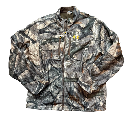 UNDER ARMOUR UNISEX MOSSY OAK CAMOUFLAGE FULL ZIP JACKET LARGE