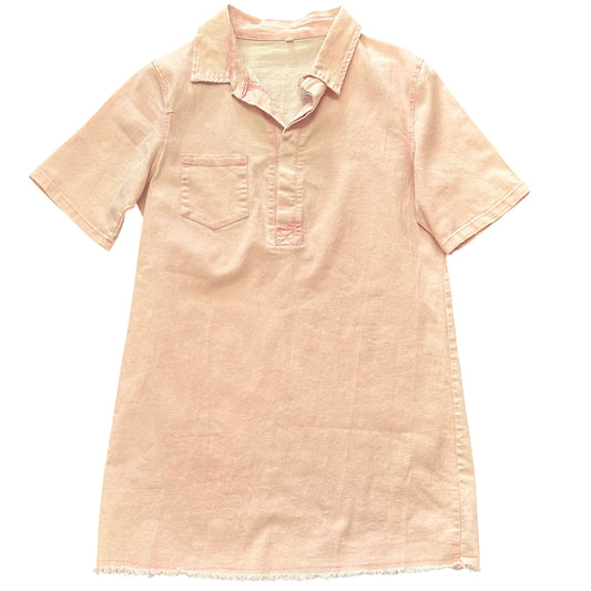 PINK DENIM COLLARED DRESS 112 LARGE