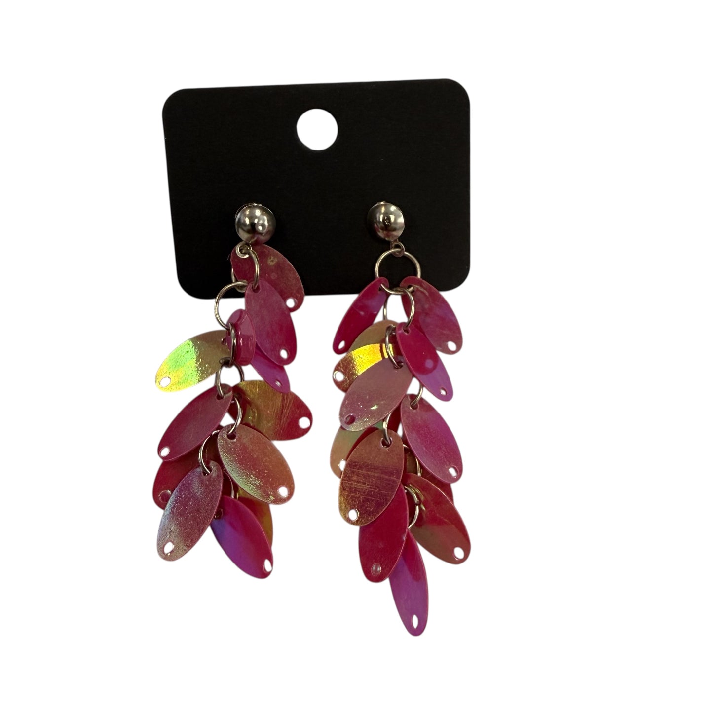 PINK IRIDESCENT DANGLE EARRINGS 84