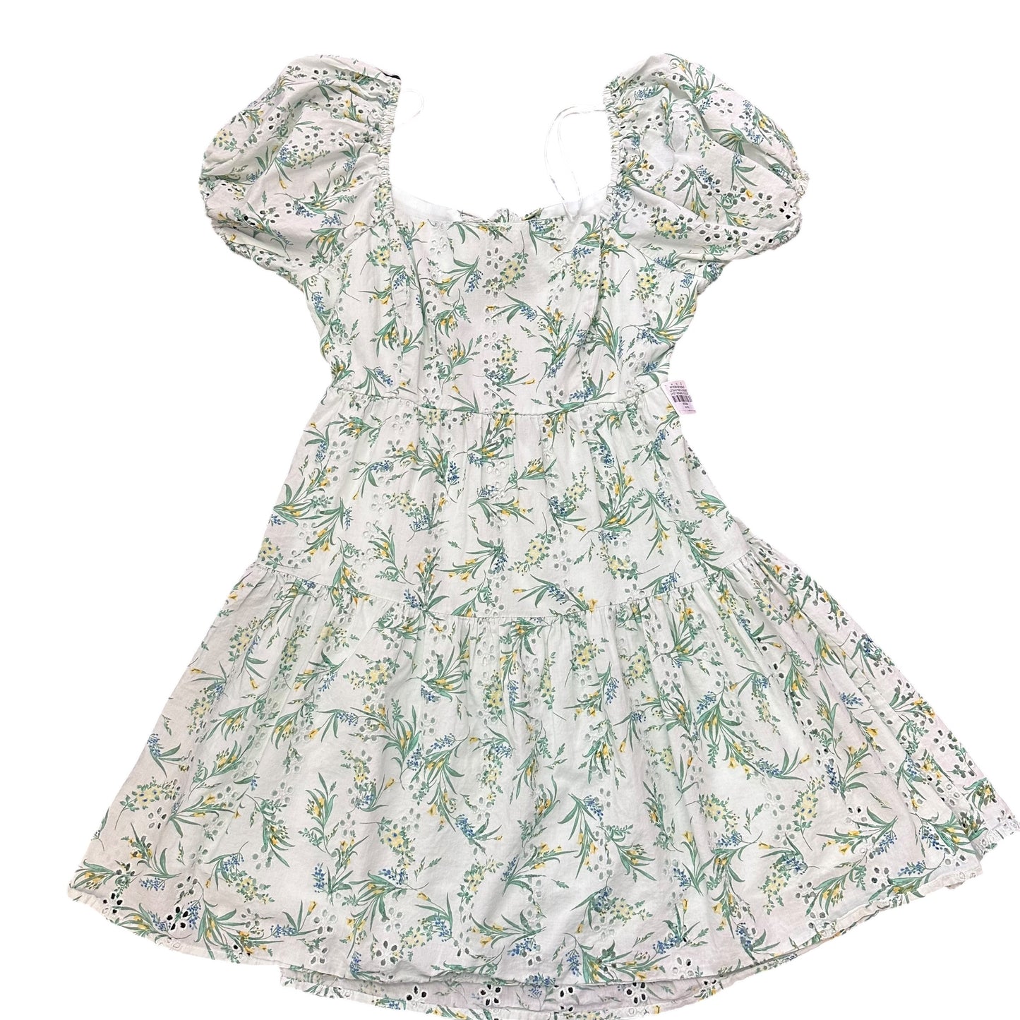 JESSICA SIMPSON LIGHT GREEN FLORAL EYELET DRESS 263 MEDIUM
