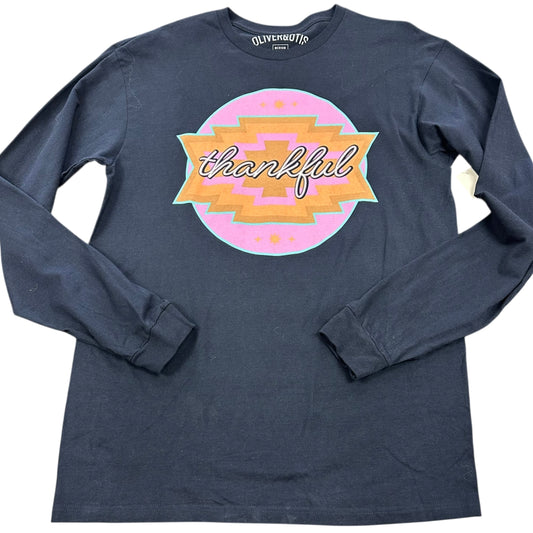 OLIVER & OTIS NAVY THANKFUL LONG SLEEVE TSHIRT 38 MEDIUM