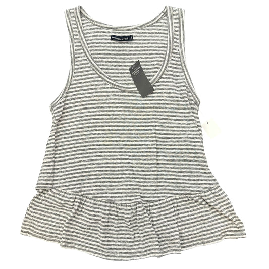 ABERCROMBIE GRAY WHITE STRIPED BABYDOLL TANK TOP NWT 27 SMALL