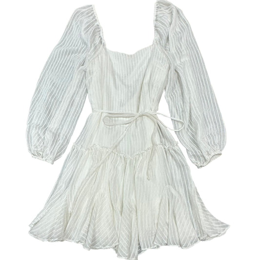 C&V WHITE BELTED STRIPED DRESS 100 NWT $69 MEDIUM