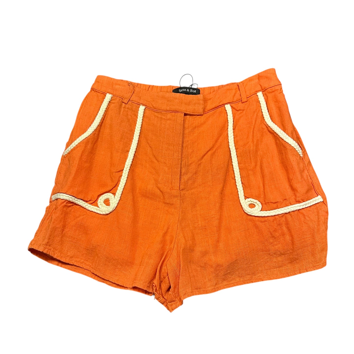 STRUT BOLT BABYDOLL BLOUSE & SHORTS ORANGE NWOT 288 M/L