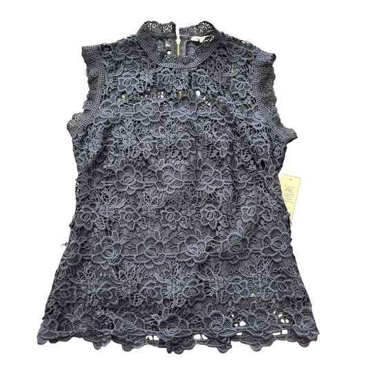 NANETTE NAVY FLORAL LACE SLEEVLESS BLOUSE 100 MEDIUM