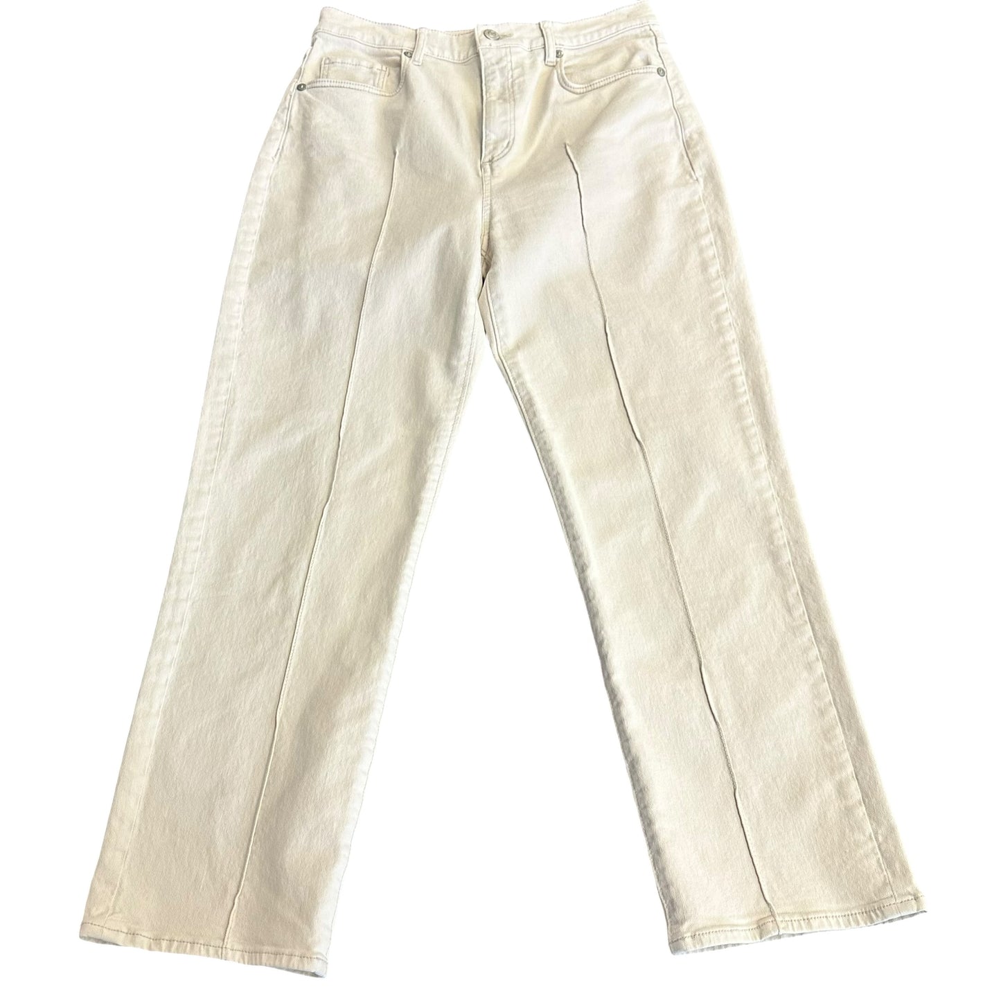 THE LOFT BEIGE THE STRAIGHT DENIM JEANS 38 SZ 4/27