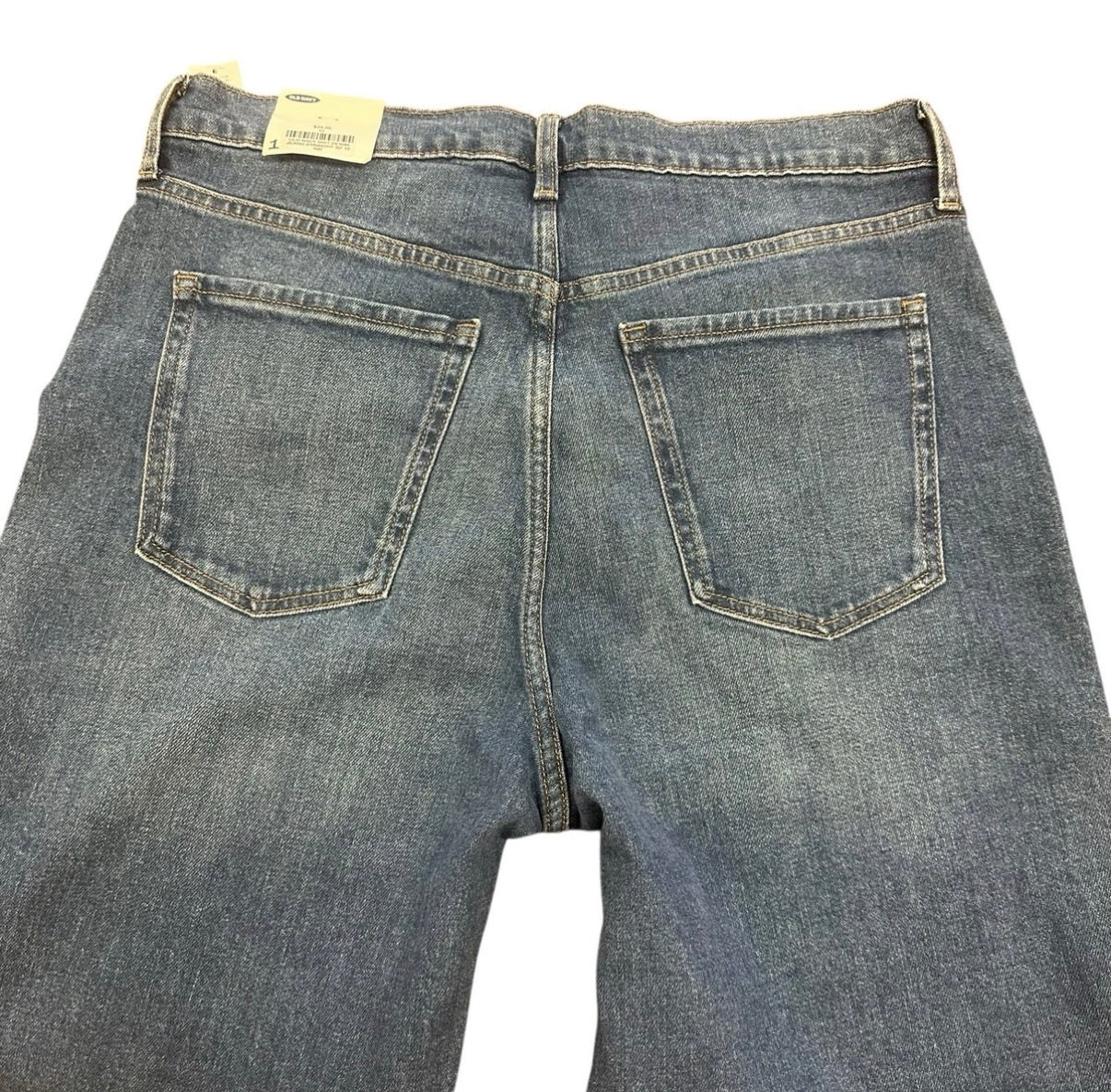 OLD NAVY WOMENS JEANS SZ 12 BLUE DENIM STRAIGHT LEG HIGH WAISTED NWT