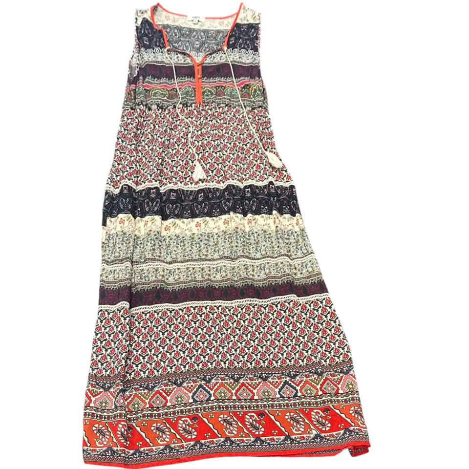 HAYDEN BOHO MAXI SLEEVELESS DRESS 100 LARGE