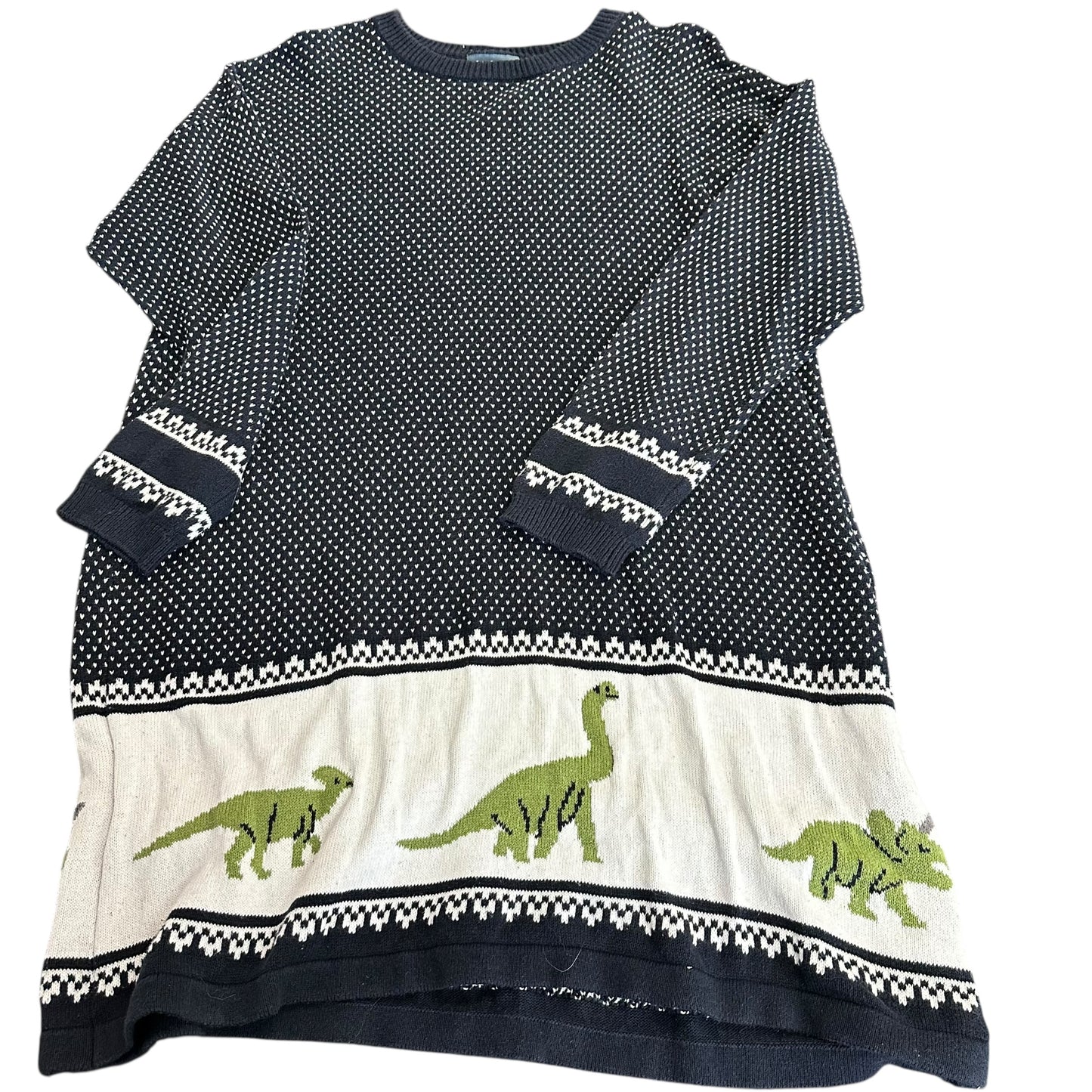 MODCLOTH NAVY WHITE DINO SWEATER DRESS 56 2X