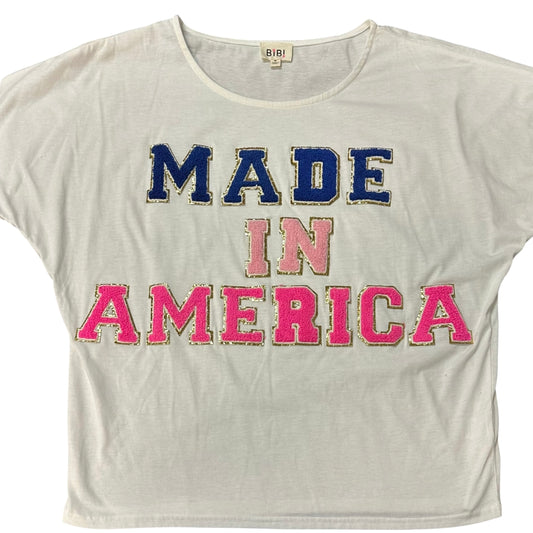 BIBI WHITE MADE IN AMERICA BLOUSE 100 MEDIUM