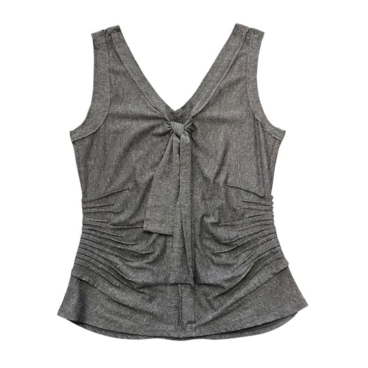 ETCETERA GRAY RUCHED GRAY TANK TOP BLOUSE 262 MEDIUM