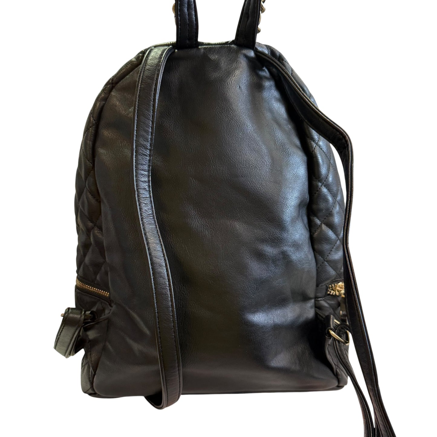 ALDO BLACK QUILTED BACKPACK FAUX LEATHER 263 OS
