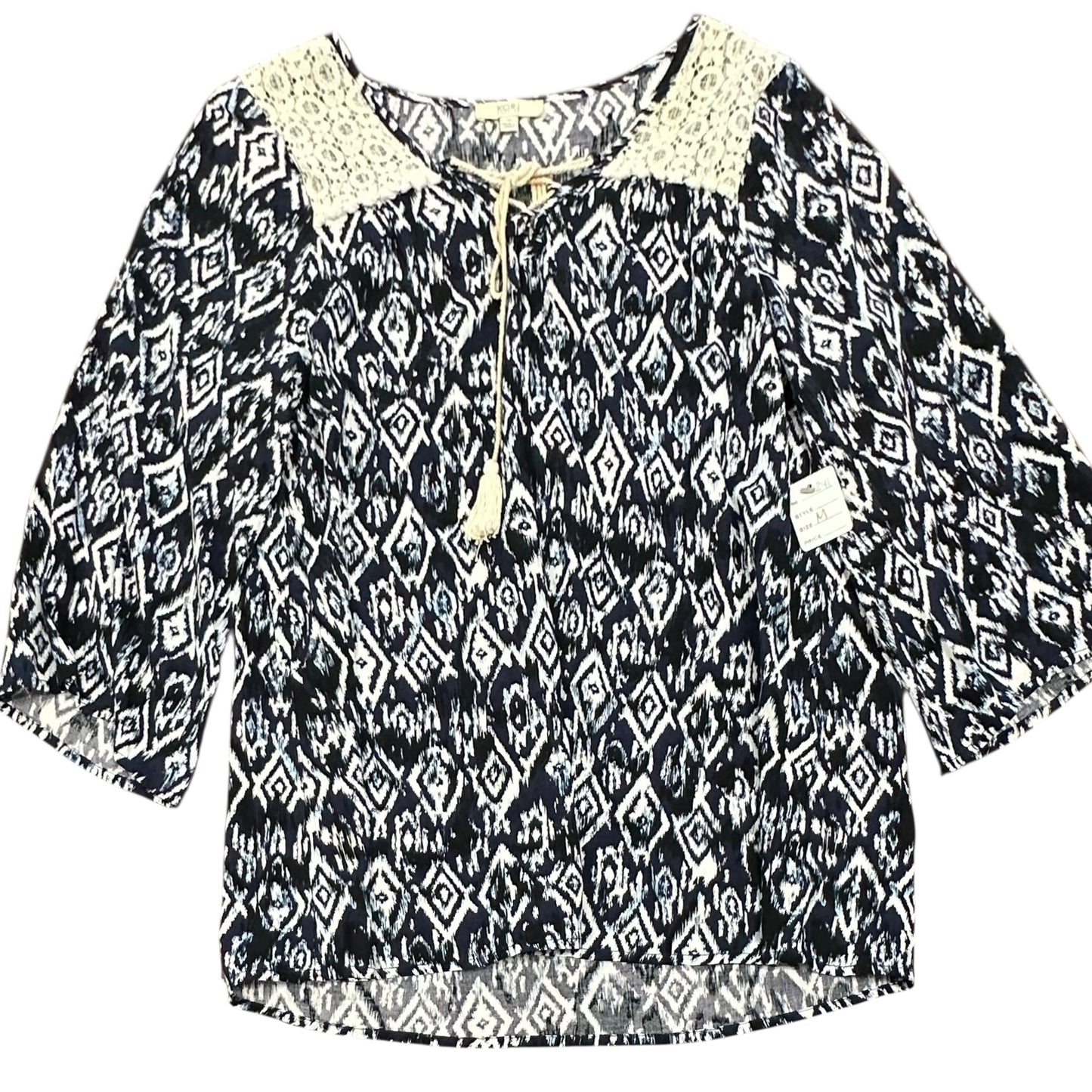 KORI AMERICA NAVY WHITE TUNIC TOP 241 MEDIUM