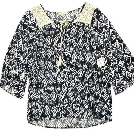 KORI AMERICA NAVY WHITE TUNIC TOP 241 MEDIUM