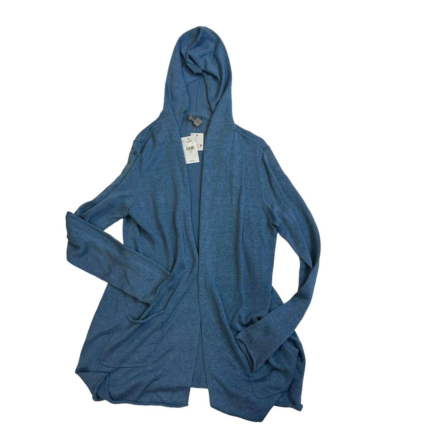 J JILL - BLUE HOODED CARDIGAN NWT $89.00 MEDIUM