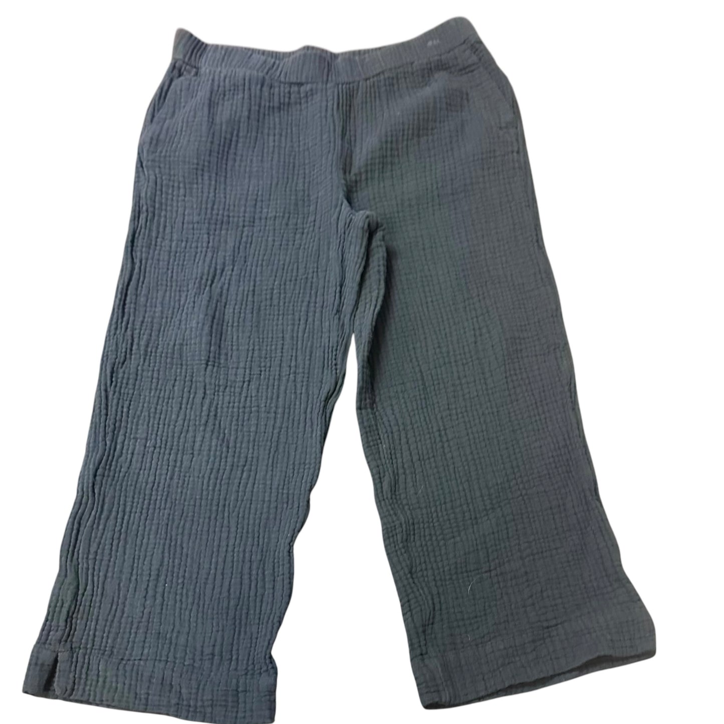 J JILL NAVY GAUZE CROPPED WIDE LEG PANTS 262 SMALL