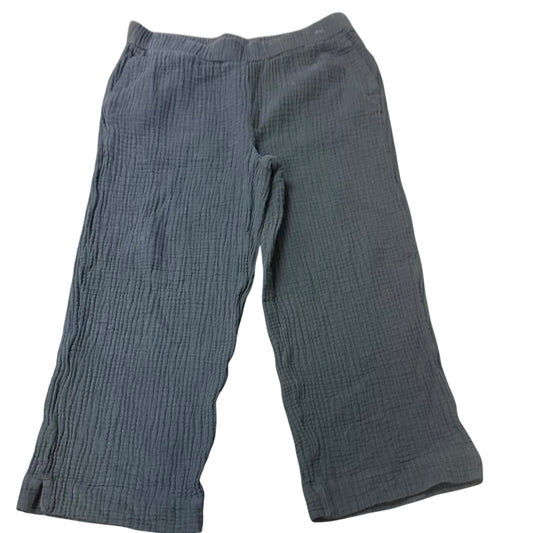 J JILL NAVY GAUZE CROPPED WIDE LEG PANTS 262 SMALL