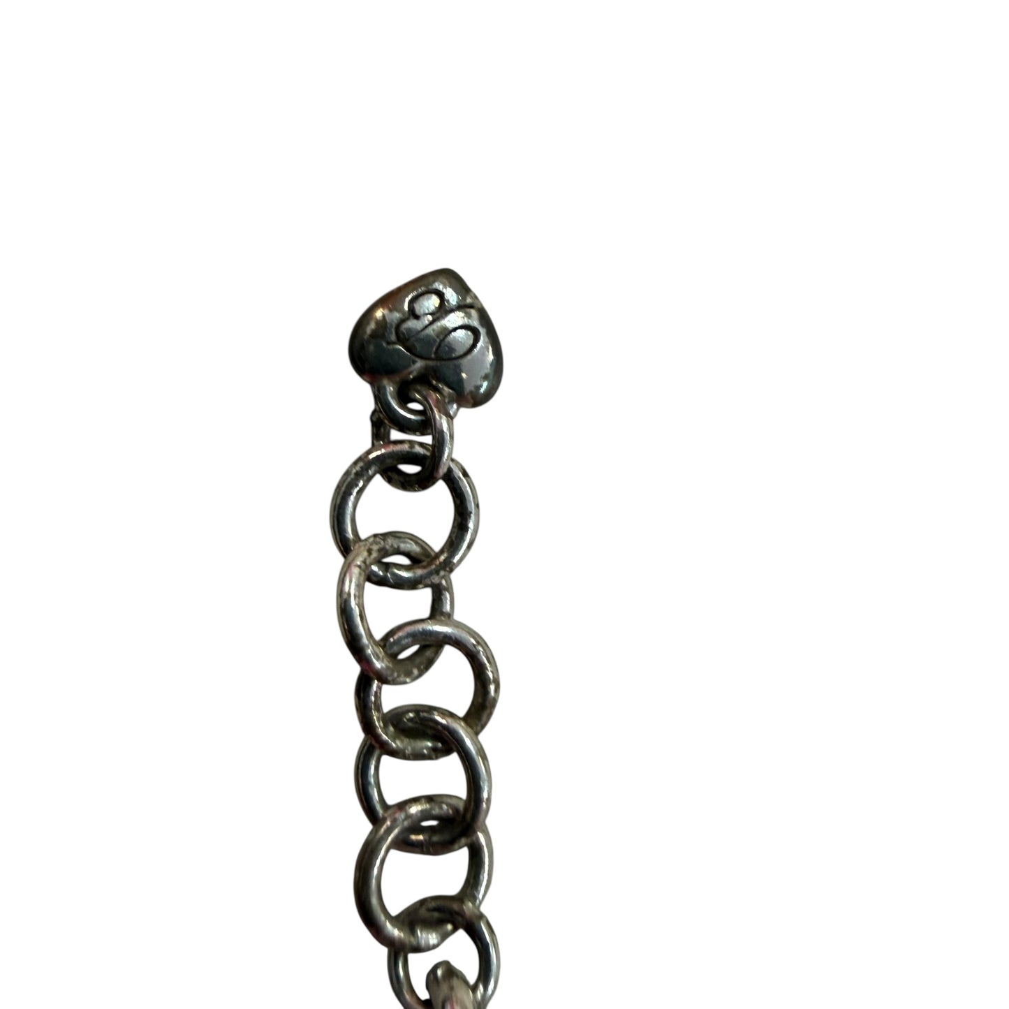 BRIGHTON SILVER BEIGE CHARM BRACELET CHAINLINK