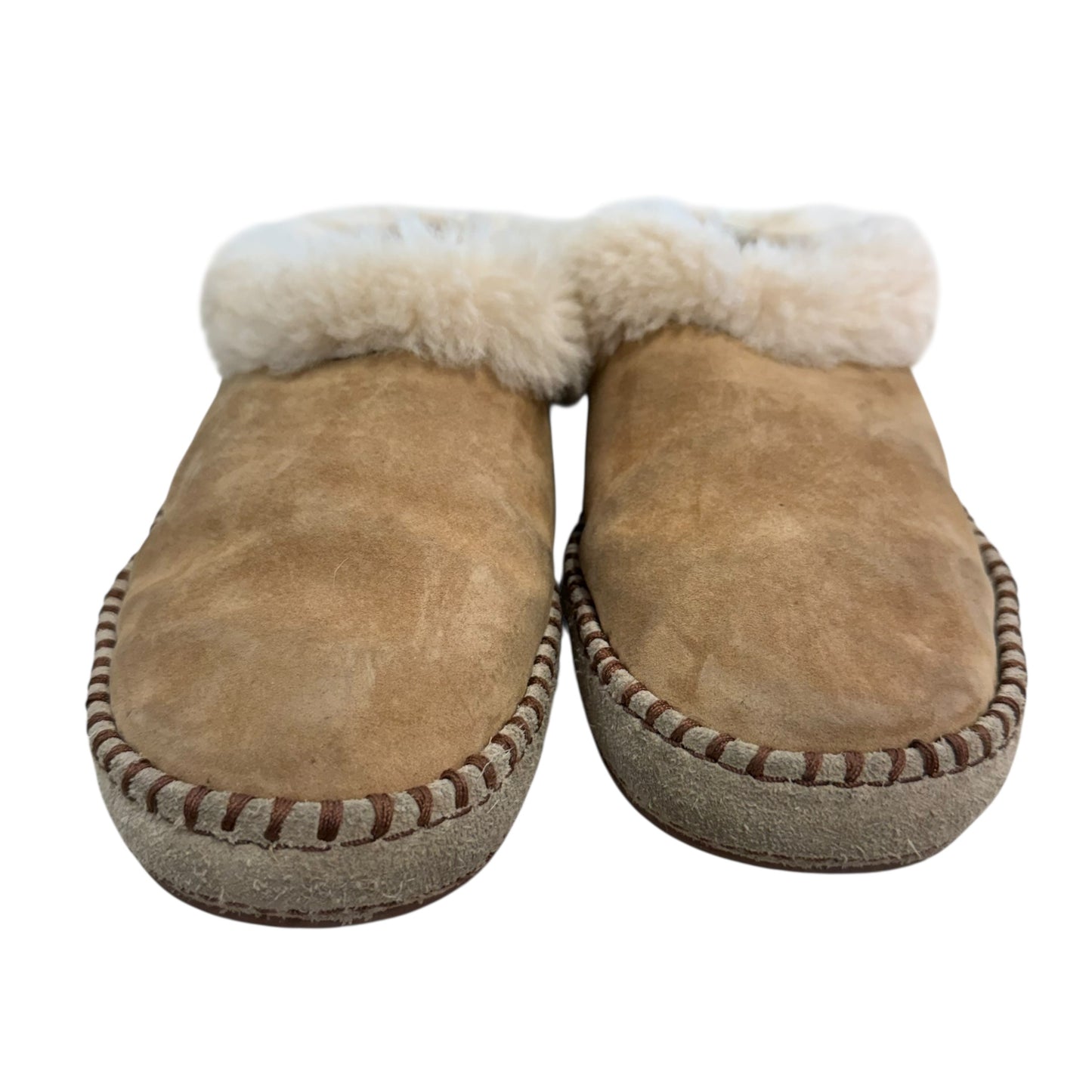 UGG SLIP ON TAN SHOES 219 SZ 10 WELL USED