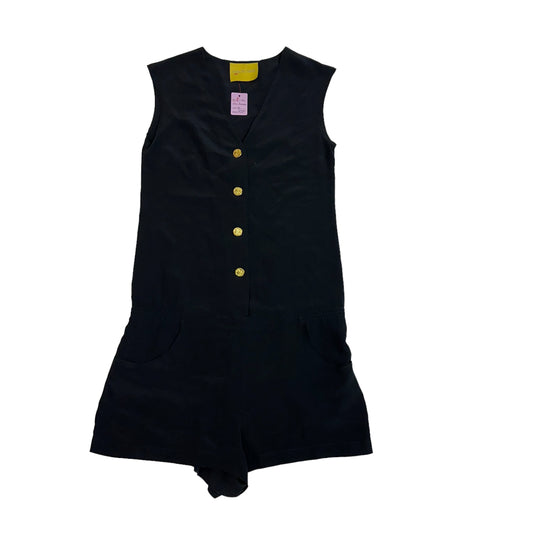 AARON ASHE - BLACK SILK ROMPER - MEDIUM