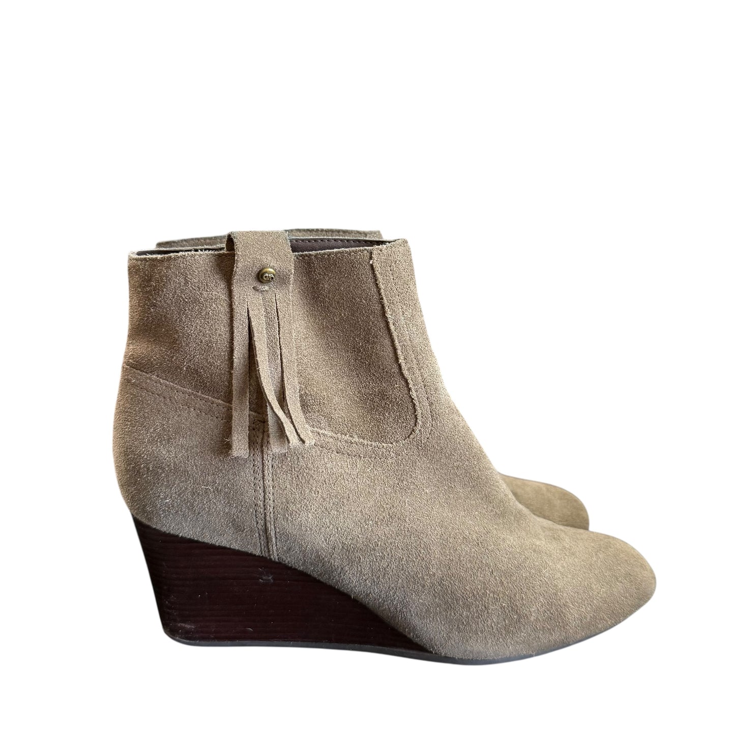 COLE HAAN ELSIE DETAIL TAUPE SUEDE BOOTIES 254 NEW SZ 7B