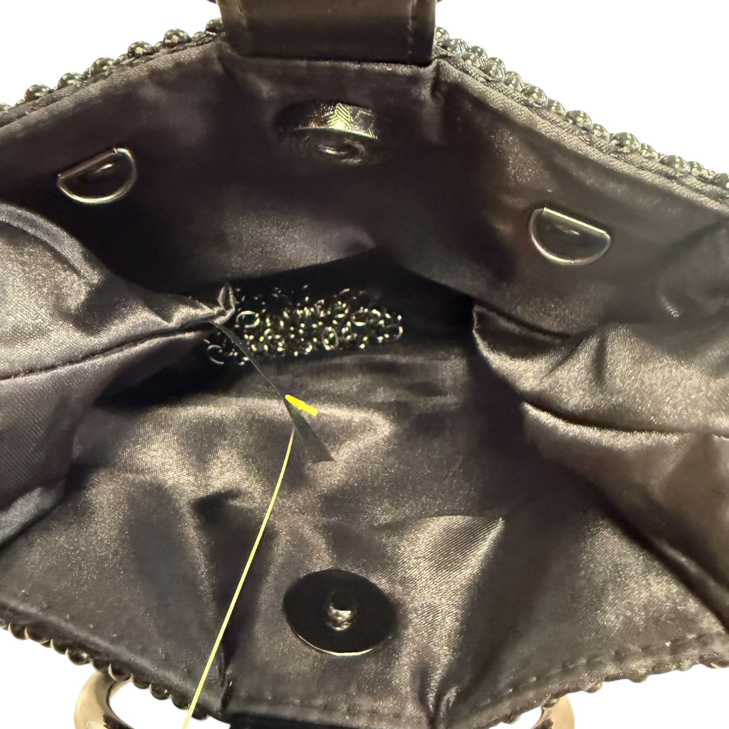 BALL MESH BLACK RING CLUTH HANDBAG
