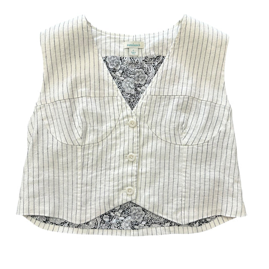 SUNDANCE WHITE PINSTRIPED CROPPED TOP 200 LARGE