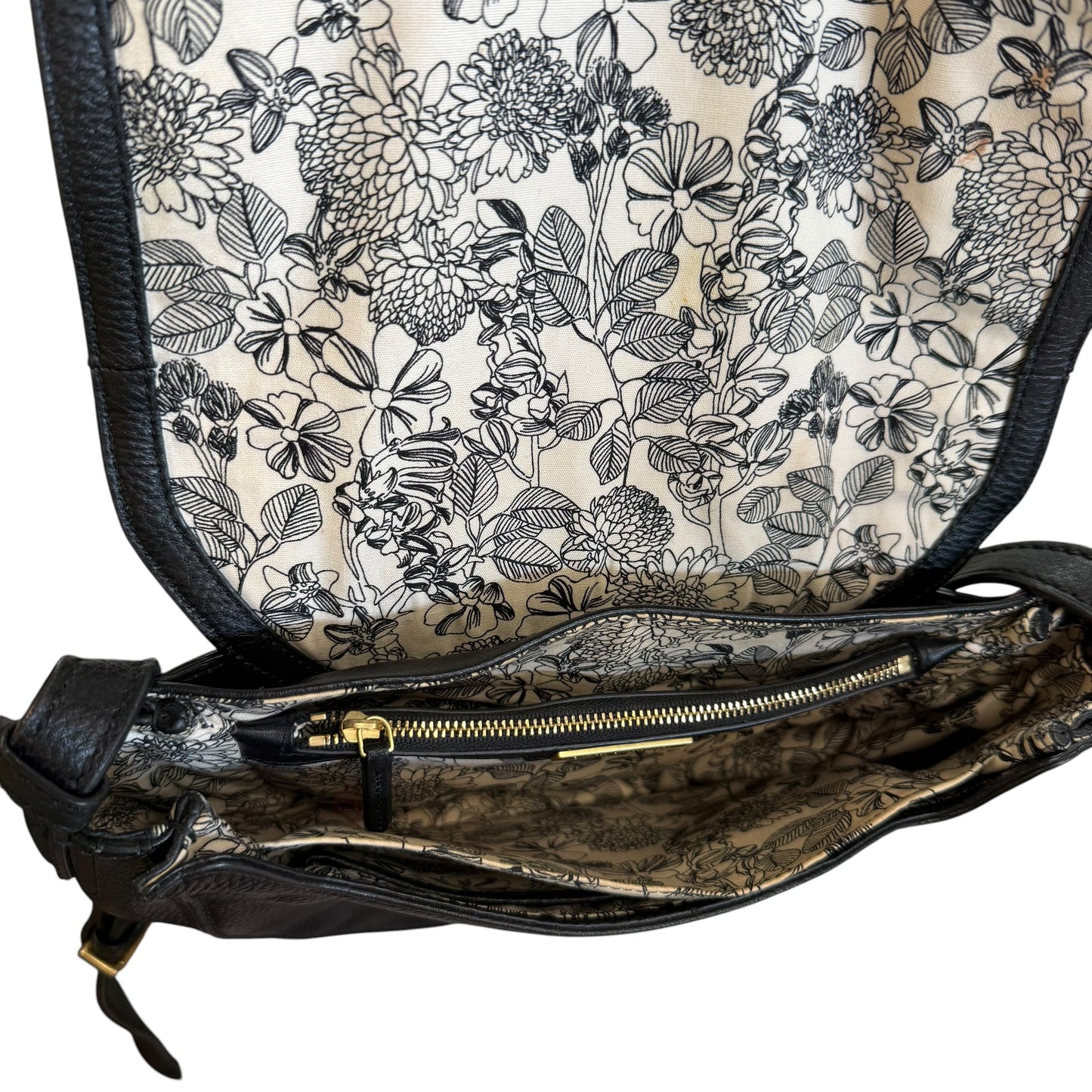 VERA BRADLEY BLACK PEBBLE LEATHER CROSSBODY PURSE 263 OS
