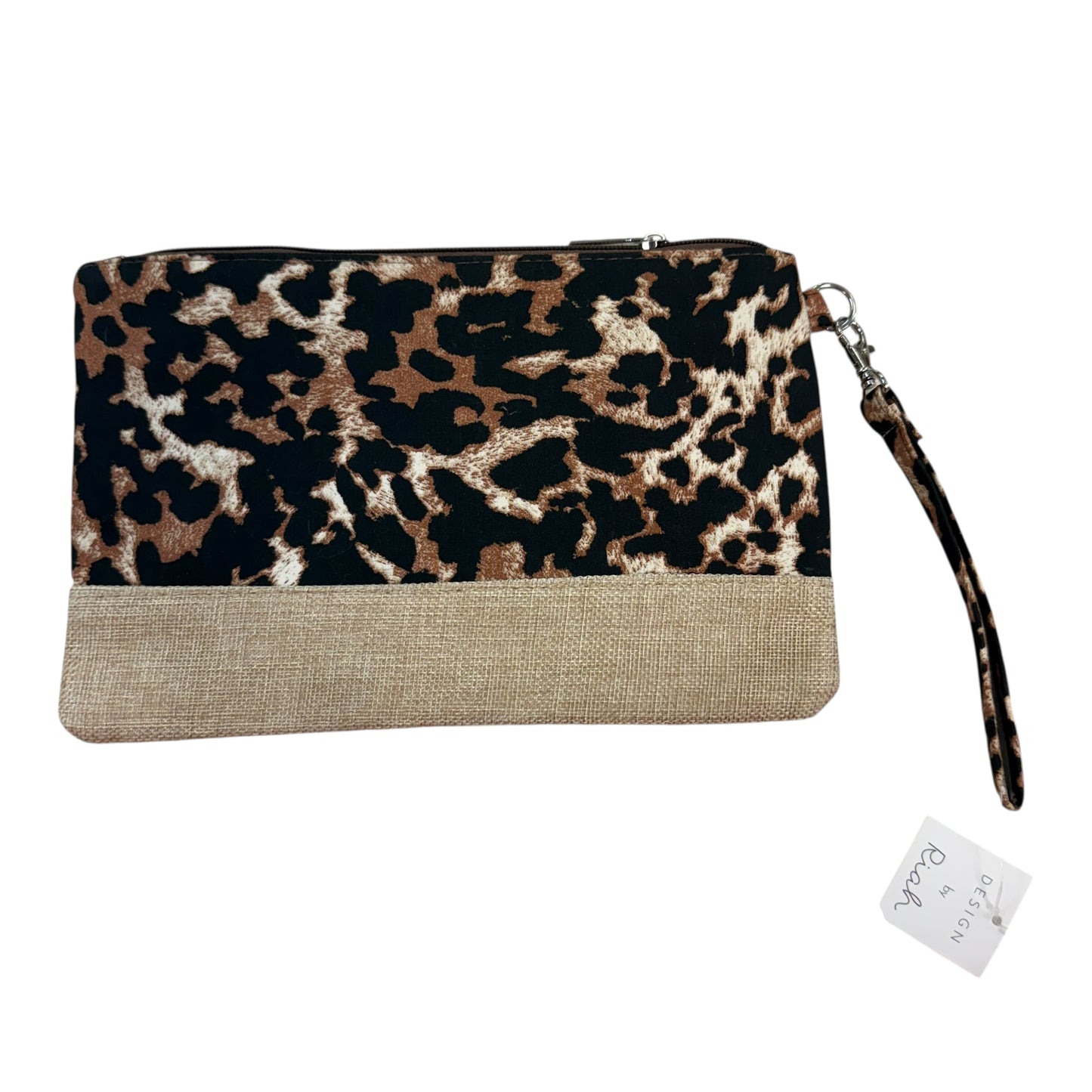 RIAH ANIMAL PRINT BURLAP CLUTCH NWT 100