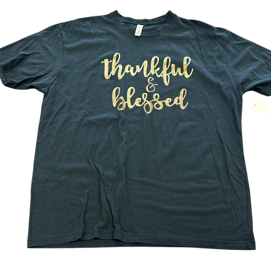 THANKFUL & BLESSED BLACK T-SHIRT 234 LARGE
