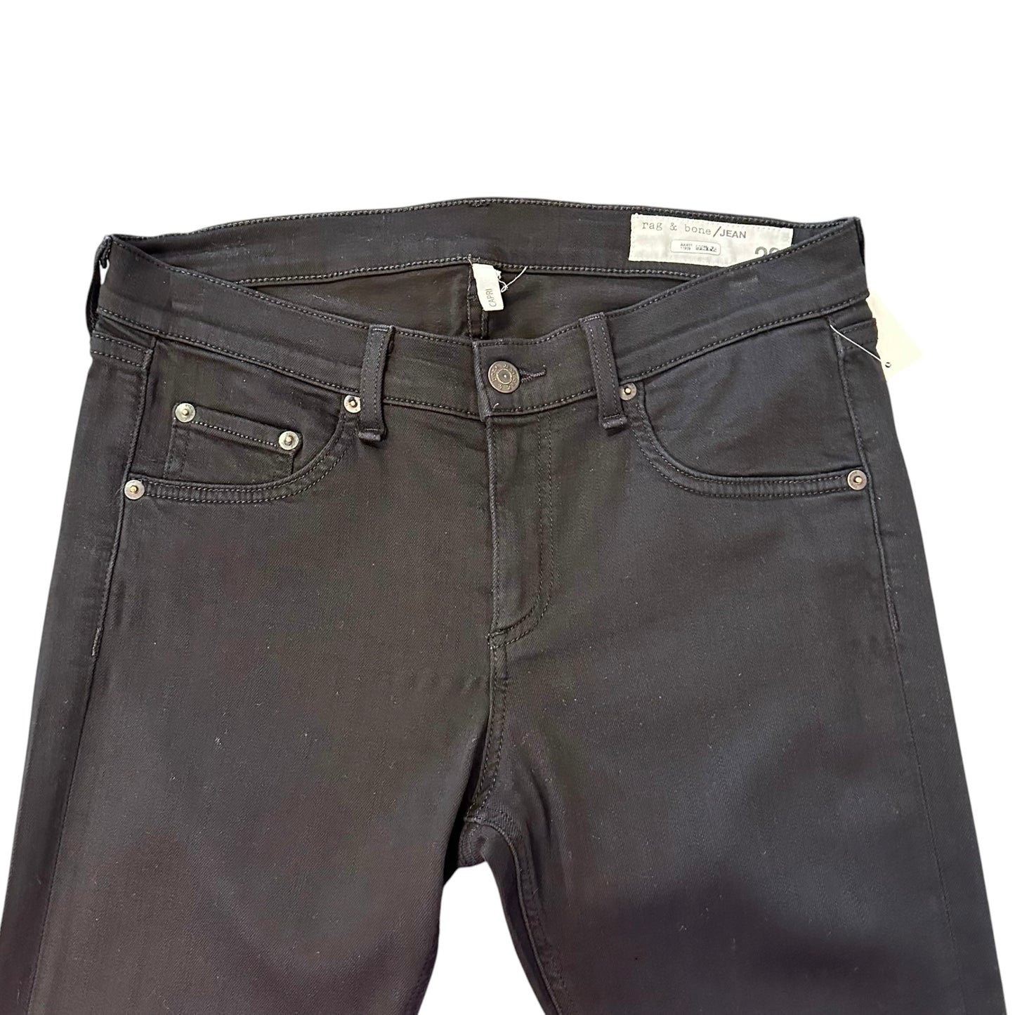 RAG & BONE JEAN BLACK CAPRI SKINNY 249 SZ 29